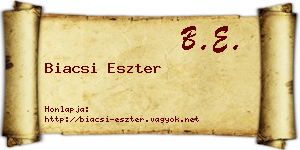 Biacsi Eszter névjegykártya